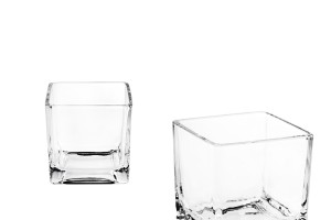 Verre à bougie en verre de forme carrée  aux dimensions 60 x 60 mm-1