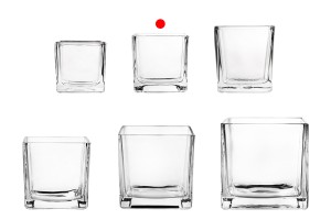 Verre à bougie en verre de forme carrée  aux dimensions 60 x 60 mm-3