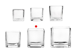 Vazo qelqi dekorative katrore për qirinj tea light 120x120 mm-imazh_grup