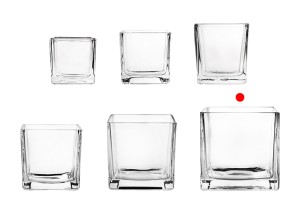 Vazo qelqi dekorative katrore për qirinj tea light 150x150 mm-imazh_grup