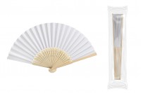 Wooden hand fan for wedding favors and decoration at weddings or christenings - individual packaging
