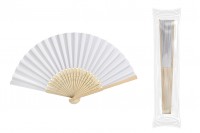 Wooden folding fans for wedding and christening decorations - one unit package