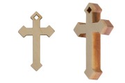 Small wooden crosses with drilled hole - 25 pcs
