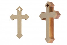 Small wooden crosses with drilled hole - 25 pcs