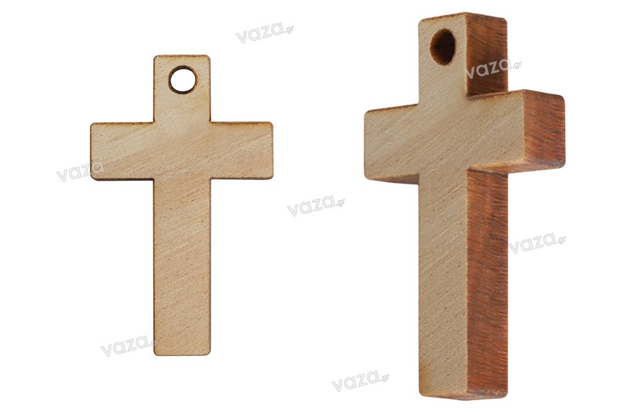 Croix décoratives en bois avec trou - 25 pcs