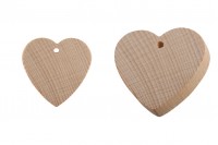 Wooden hearts with drilled hole - 25 pcs