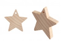 Small wooden stars with drilled hole - 25 pcs