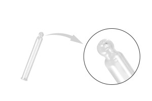 Tube en verre transparent pour PP20 (30 ml) - longueur 62 mm-1