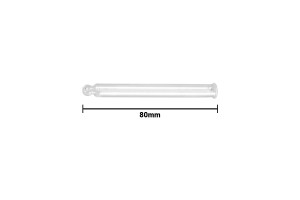 Tubo contagocce in vetro trasparente con punta a sfera per contagocce da 60ml con finitura PP24 - Lunghezza tubo 80 mm-εικόνα_διαστάσεις