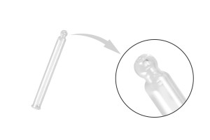 Tubo contagocce in vetro trasparente con punta a sfera per contagocce da 60ml con finitura PP24 - Lunghezza tubo 80 mm-εικόνα_προϊοντική