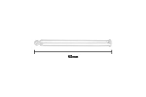 Transparentes Tropfrohr aus Glas mit Kugelspitze für 100-ml-Tropfer mit PP28 – Rohrlänge 95 mm-εικόνα_διαστάσεις