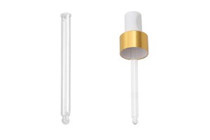 Transparentes Tropfrohr aus Glas mit Kugelspitze für 100-ml-Tropfer mit PP28 – Rohrlänge 95 mm-εικόνα_σύνθεση