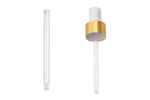 Tube compte-gouttes en verre transparent avec embout boule pour compte-gouttes de 200 ml finition PP28 - Longueur du tube 113 mm-photo_groupe