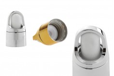 Tappo a campana in alluminio con pipetta bianca per contagocce da 5 a 100 ml.