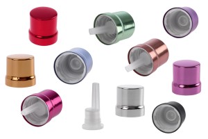 Καπάκι αλουμινίου ασφαλείας PP18 με εσωτερικό σταγονομετρητή σε διάφορα χρώματα-εικόνα_διαστάσεις