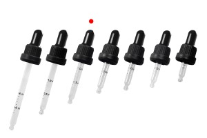 Contagocce da 30 ml con tappo di sicurezza largo nero, graduato e pipetta disponibile in nero opaco o lucido - confezione singola.-7