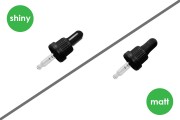 Dropper 5 ml with black wide tamper-evident cap and bulb in shiny black or black MAT - individually wrapped