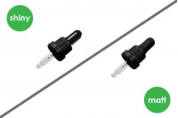 Dropper 5 ml with black wide tamper-evident cap and bulb in shiny black or black MAT - individually wrapped