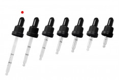 Dropper 100 ml with black wide tamper-evident cap and rubber teat in shiny black or black MAT - individually wrapped