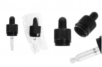 Compte-gouttes de 10 ml avec sécurité CRC, tétine en MAT noir et graduation - convient également pour la cigarette électronique (emballage individuel)