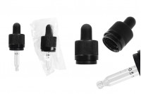 Glass CRC dropper 10 ml with rubber teat in black color (graduated)