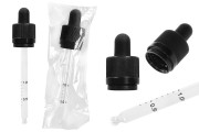 Calibrated clear glass CRC dropper 100 ml with rubber teat in black color