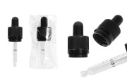 15 ml dropper cu siguranță CRC, suzeta în negru MAT și gradare - de asemenea potrivit pentru țigări electronice (pachet individual)