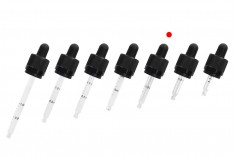 Calibrated clear glass CRC dropper 15 ml with rubber teat in black color