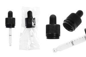 Pipettenmontur 20 ml mit CRC Verschluss, schwarzem Gummi und Skala- geeignet für E-Liquid (Einzelverpackung)-εικόνα_προϊοντική