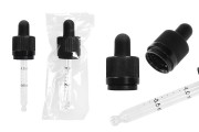 Compte-gouttes de 30 ml avec sécurité CRC, pipette en MAT noir et graduation - convient pour la cigarette électronique (emballage individuel)