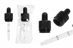 30 ml dropper cu siguranță CRC, suzeta în negru MAT și gradare - de asemenea potrivit pentru țigări electronice (pachet individual)