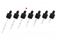 Calibrated clear glass CRC dropper 30 ml with rubber teat in black color
