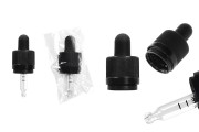 Calibrated clear glass CRC dropper 5 ml with rubber teat in black color