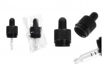 Calibrated clear glass CRC dropper 5 ml with rubber teat in black color