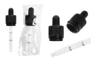 Σταγονομετρητής 50 ml με ασφάλεια CRC, πιπίλα σε μαύρο ΜΑΤ και διαβάθμιση - κατάλληλη και για ηλεκτρονικό τσιγάρο (ατομική συσκευασία)