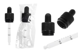 Compte-gouttes de 50 ml avec sécurité CRC, pipette en MAT noir et graduation - convient pour la cigarette électronique (emballage individuel)-εικόνα_προϊοντική
