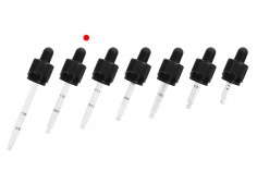 Calibrated clear glass CRC dropper 50 ml with rubber teat in black color
