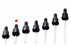 Dropper 10 ml with black wide safety cap and rubber teat in semi-transparent or black MAT - individually wrapped (non graduated)