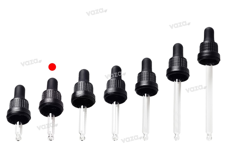 Dropper 10 ml with black wide safety cap and rubber teat in semi-transparent or black MAT - individually wrapped (non graduated)