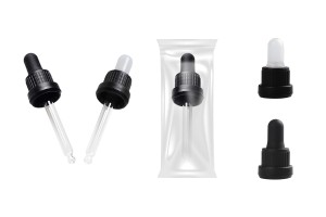 30 ml Tropfer mit schwarzer breiter Sicherheitskappe, ohne Bewertung und transparentem oder schwarzem MAT-Schnuller - in Einzelverpackung-2