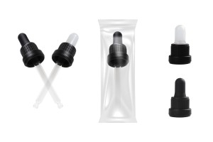 Tropfer 50 ml mit schwarzer breiter Sicherheitskappe, ohne Bewertung und transparentem Schnuller schwarz MAT - in Einzelverpackung-2