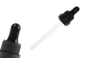 100 ml dropper with black wide safety cap, without gradation and blavk shiny nipple - individually wrapped