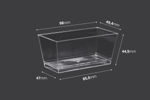 Cup (bowl) 140 ml in rectangular shape for sweets - 25 pcs-2