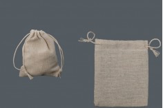 Fabric pouch 80x100 mm fabric in beige-50pcs