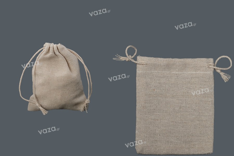 Fabric pouch 80x100 mm fabric in beige-50pcs