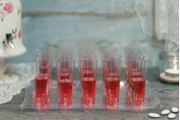 Wedding set: 20 plastic cocktail glasses with serving tray for drinks and champagne