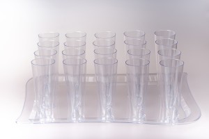 Hochzeit Set- Scheibe mit 20 Plastikbechern für Getränke und Champagner-5