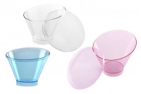 Petit bol pour gâteaux de baptême 130 ml en plastique asymétrique avec couvercle - 30 pcs