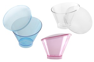 Petit bol pour gâteaux de baptême 130 ml en plastique asymétrique avec couvercle - 30 pcs-2
