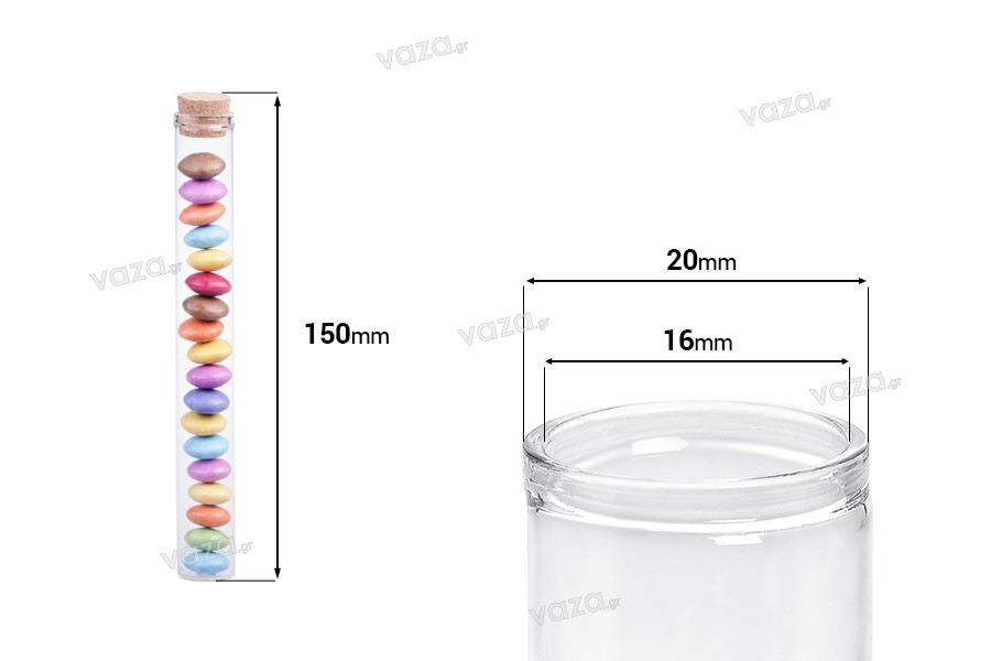 48 éprouvettes fiole en verre 10 cm